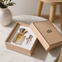 Boîte cadeau magnétique de luxe gris pâle pour parfum, avec insert personnalisé, pour parfum haut de gamme et étui de vente au détail pour boutique