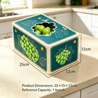 Boîte cadeau en carton ondulé personnalisée pour raisins, double ouverture découpée, avec poignée en ruban, pour l'expédition de fruits