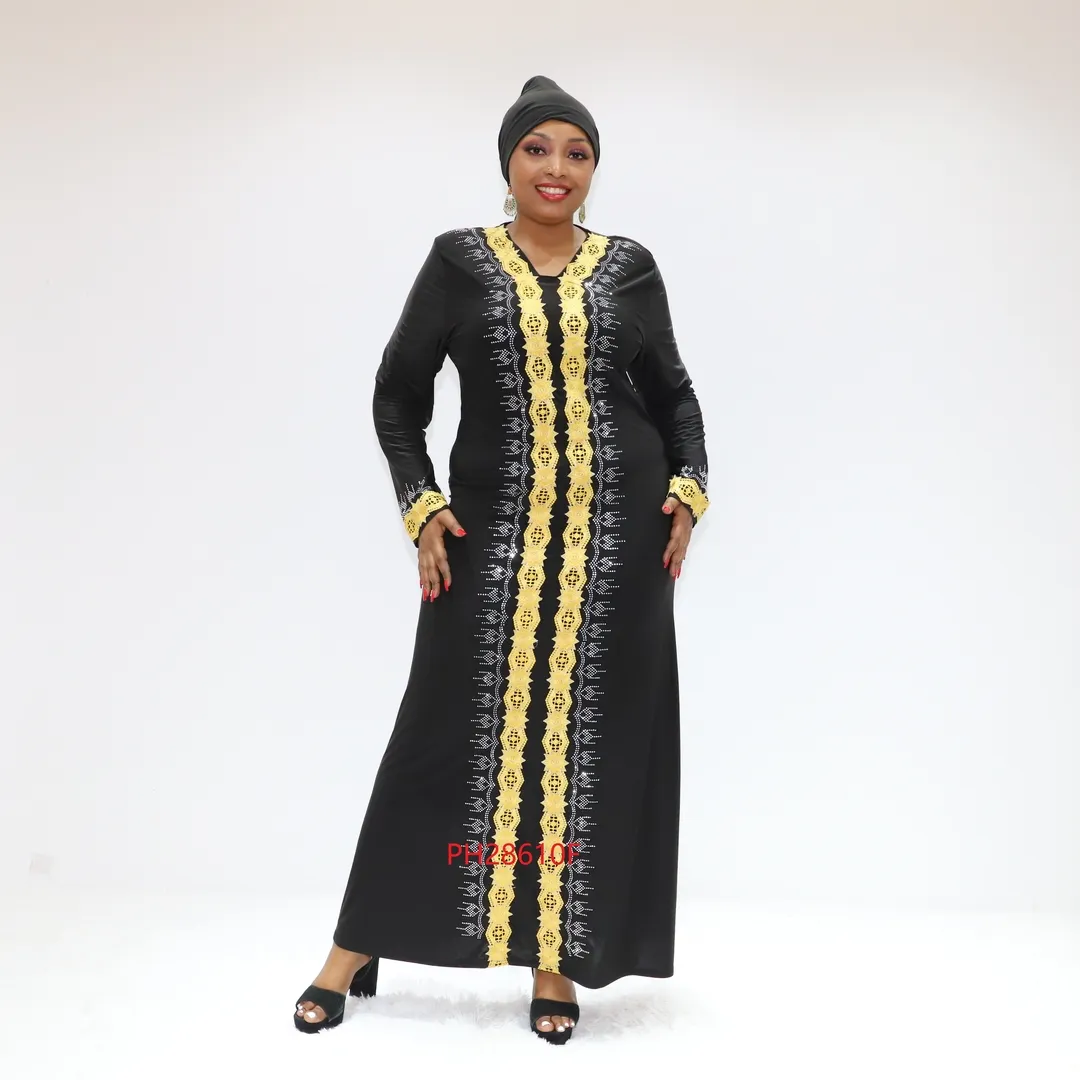 Elegant abaya crinkle abaya PH28610F Togo boubou Muslimah dress