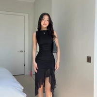 Robe mi-longue décontractée pour femme, nouvelle collection été, couleur unie, texture maille, plissée, personnalisable