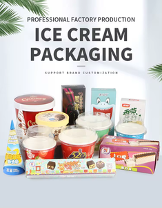 Custom 120ml 200ml Ice Cream <b>Cup</b> Frozen Yogurt Gelato Bowls 3/4/5/8/12/16OZ <b>Disposable</b> Single Wall Paper <b>Cup</b> With Lid and Spoon - Product Image 2