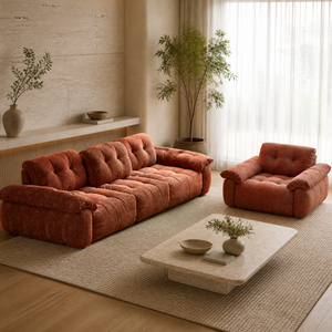 Sofá Seccional Modular Moderno de 3 Plazas con Asientos Profundos de Tela y Cojines Suaves Reclinables - Uso en Almacenes y Villas - Garantía de 3 Años QMX-8129 #   QMX- - Product Image 3