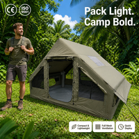 Tente familiale gonflable Zentopia, imperméable, Oxford 600D, coupe-vent, installation facile, spacieuse, avec pompe, pour le camping en plein air, fabriquée en usine