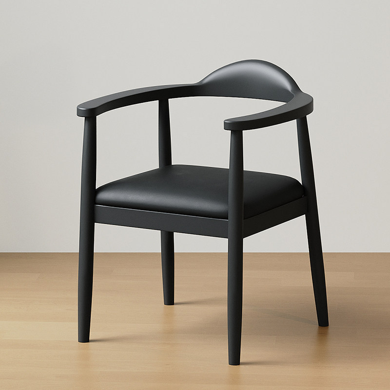 Noir avec coussin en cuir