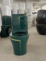 ColorToilet Imanufacturer Inodoros Toilette verte à poser au sol avec lavabo et robinet, WC monobloc