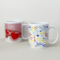 Tasse en céramique pour la Saint-Valentin, motif « Feliz Dia De San Valentin » en espagnol, tasse à café imprimée, vente en gros pour les professionnels