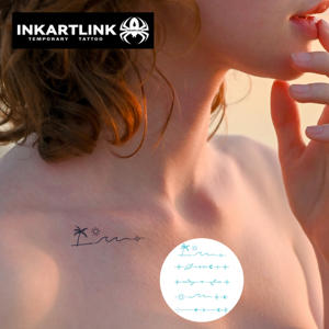 <span class=keywords><strong>Tatuaje</strong></span> Herbal de Ondas de Playa y Palmeras sin Agua, Estilo Vacaciones de Verano, Duración de 7 Días, <span class=keywords><strong>Tatuaje</strong></span> Semipermanente para Minoristas - Product Image 2