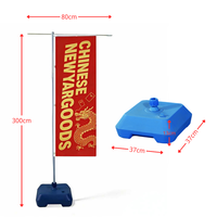 Sistema de Banderas Multiusos de 3m con Base Modular para Tiendas Minoristas, Eventos y Promociones de Temporada