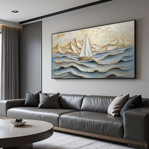 Quadri Moderni con Cornice, Arte Murale Paesaggio Marino con <span class=keywords><strong>Barche</strong></span>, Dipinto in Cristallo e Porcellana per Soggiorno e Arredamento Casa - Product Image 3