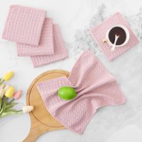 Chiffons à vaisselle de cuisine en microfibre tissée gaufrée Serviettes de couleur unie à séchage rapide ultra absorbantes pour laver et nettoyer la vaisselle