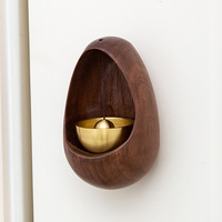 Timbre de madera magnético respetuoso con el medio ambiente personalizado, notificación de campana táctil impermeable para puerta de vestidor de tienda Boutique