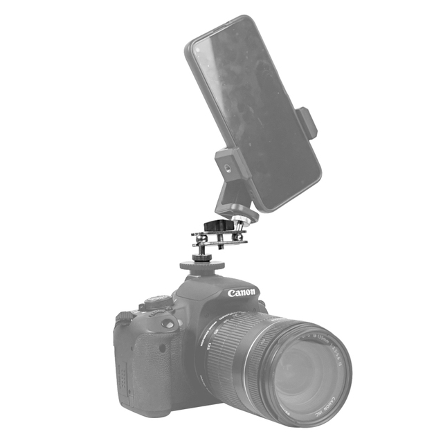 Wholesale 1/4 Screw Double Head Gimbal Bracket Hot Shoe Mount Ball Head Adapter for Phone DSLR Camera Video Light Connector