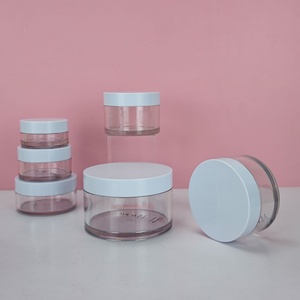 50g 100g 150g 200g 250g Body Scrub <b>Jar</b> Round Thick Bottom Clear <b>Plastic</b> Cosmetic Packaging Cream <b>Jar</b> With White Lid - Product Image 3