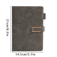 Carnet de notes A5 vintage en cuir PU à couverture rigide avec fermeture magnétique et marque-page pour réunions d'affaires