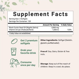 Wholesale Price <strong>Black</strong> <strong>Seed</strong> Oil <strong>Softgels</strong> <strong>Capsules</strong> 90counts