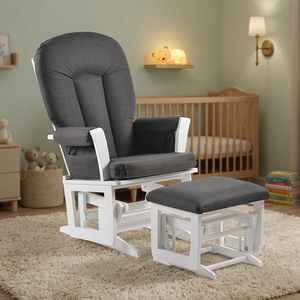 Silla de sofá individual contemporánea, mecedora moderna con planeador para guardería, lactancia materna, mecedora relajante para lactancia de bebés para sala de estar - Product Image 1