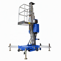 Plateforme élévatrice hydraulique portable en aluminium à mât unique avec système de sécurité à quatre vérins interverrouillables