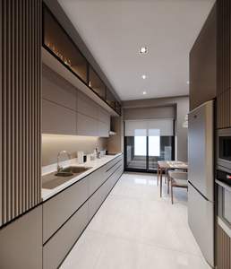 Gabinetes de cocina elegantes personalizables con puerta de cristal para expositores de cocina clásicos para el hogar - Product Image 5