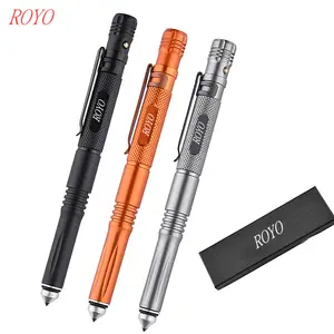 Stylo de défense Portable en aluminium EDC, stylo tactique à lumière led avec LOGO personnalisé, offre spéciale