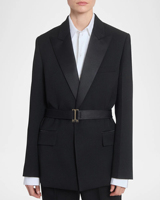 Nouvelle Arrivée 2026 – Blazer Noir Ceinturé de Haute Qualité pour Femme, Veste de Travail de Bureau Grande Taille Personnalisée