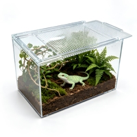 Cage à reptiles en acrylique ventilée, terrarium transparent pour lézards, geckos et petits reptiles