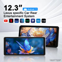Écran tactile de 12,3 pouces 2008-2025 LC300 Moniteur d'appui-tête de voiture Android pour Toyota Prado/Lexus LX600/LX570 GX460 Lecteur de siège arrière