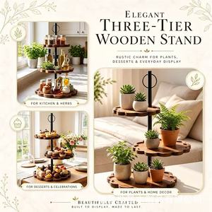 Wooden wedding dessert table ornament, multi-tiered display stand, cake stand, wave-shaped dessert <b>rack</b>, tiered <b>plate</b> <b>rack</b> - Product Image 5