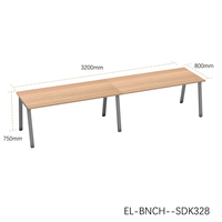 Bureau rectangulaire extensible moderne 240cm-360cm L 80cm P 75cm H, poste de travail de bureau pour 2 personnes, table d'étude