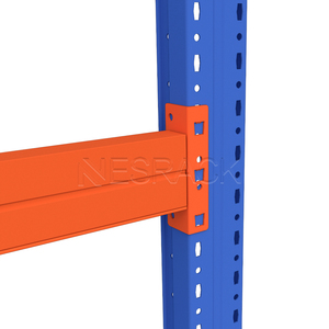 Tegak, lebar, dek jaring kawat, pelindung kolom "L", pelat kaki dapat disesuaikan, aksesori peralatan gudang - Product Image 2