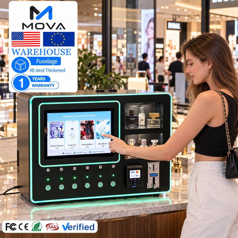 Commercial MOVA Perfume Vending Machine Galvanized Steel Wall Mount Six ...