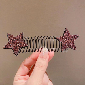 Peigne à cheveux en forme d'étoile avec strass, design de niche populaire, style simple et élégant, pour femmes, bijoux de mode en gros - Product Image 3