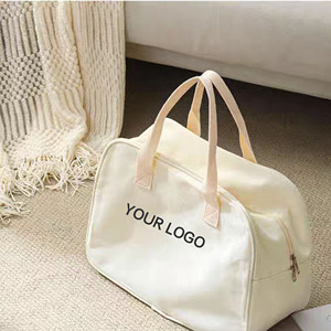 Multi <b>Compartment</b> Canvas Gym <b>Bag</b> Custom Printed with Zipper Closure and Sturdy Handles for Sports Travel - Product Image 1