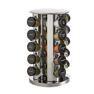 Support rotatif en acier inoxydable pour épices étagère à condiments ensemble de pots d'assaisonnement support de rangement de cuisine à vendre - Product Image 4