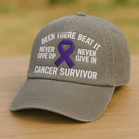 Chapeau de sensibilisation au cancer du sein Chapeau brodé de ruban rose