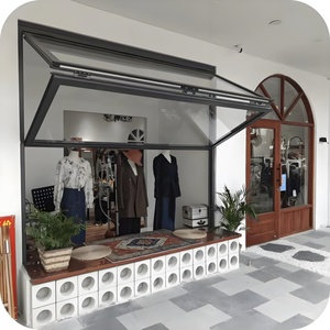 Bền và thời trang nhôm dọc gấp đôi Tempered Glass cửa và cửa sổ đẩy lên gấp lên cửa sổ - Product Image 4