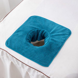 Housse de lit de massage douce avec trou pour le visage, <span class=keywords><strong>serviette</strong></span> de lit de spa réutilisable avec trou pour le visage, drap pour soins de la peau 35*35CM - Product Image 5