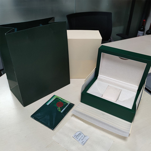 Boîte à montre verte de luxe, ensemble complet avec sac, <span class=keywords><strong>livret</strong></span>, cartes, emballage de rangement de montre haut de gamme - Product Image 5