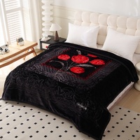 Vente chaude Couverture d'hiver lourde double couche arabe de luxe Taille King 2 plis épaisse Couverture en vison coréen