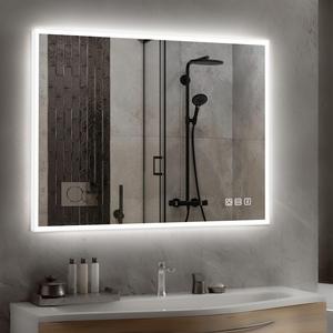 Miroir de salle de bain rectangulaire intelligent LED anti-buée haute définition tendance 2025, design mural moderne pour hôtels et maisons - Product Image 1