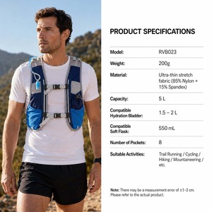 Gilet da Corsa Leggero Personalizzato con Striscia Riflettente a 360° per Uomo e Donna, Ideale per Trail Running e Fastpacking - Product Image 6