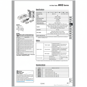 Table coulissante pneumatique SMC Pneumatics MXQ20-125AS pièces pneumatiques de haute qualité - Product Image 1