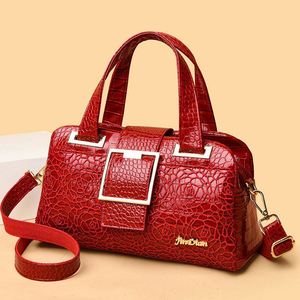Elegante Borsa da Donna alla Moda con Motivo Coccodrillo e Reticolo, Lussuosa Borsa a Spalla con Molteplici Cerniere, Novità 2024 - Product Image 2