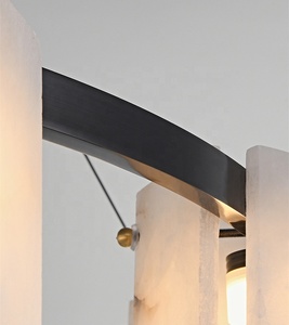 Albâtre naturel tout en cuivre suspension luxe nordique salon restaurant lustre - Product Image 2