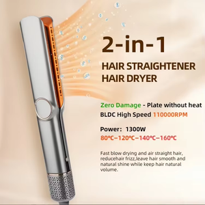 <span class=keywords><strong>Styler</strong></span> électrique à cheveux haute vitesse avec écran LCD, plaque en céramique, fer à lisser et sèche-cheveux en un seul appareil, lisseur et sèche-cheveux à air chaud - Product Image 5