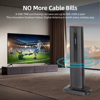 Amplificateur de signal d'antenne TV numérique intérieure et extérieure amplifié jusqu'à 275 miles supportant 8K 4K Full HD avec câble coaxial de 16 pieds