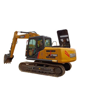 Excavatrice SANY SY155C d'occasion de 14 tonnes avec moteur Isuzu pour travaux d'aménagement paysager municipal et agricoles, dotée d'un moteur PLC - Product Image 3