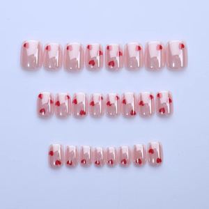 <span class=keywords><strong>Ennio</strong></span> 24 Piezas Uñas Postizas Cuadradas Medianas de ABS Cromado, Rosa Premium con Corazón Blanco, Gel Francés con Recubrimiento UV de Larga Duración - Product Image 2