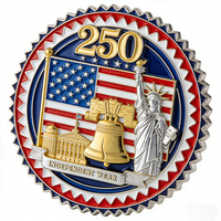 Pièce commémorative USA 250e anniversaire, Aigle de la Liberté en métal plaqué argent, Souvenir, Fourniture d'usine