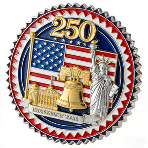Moneda Conmemorativa del 250 Aniversario de EE. UU., Águila de la Libertad en Metal Plateado, Souvenir de Fábrica - Product Image 1