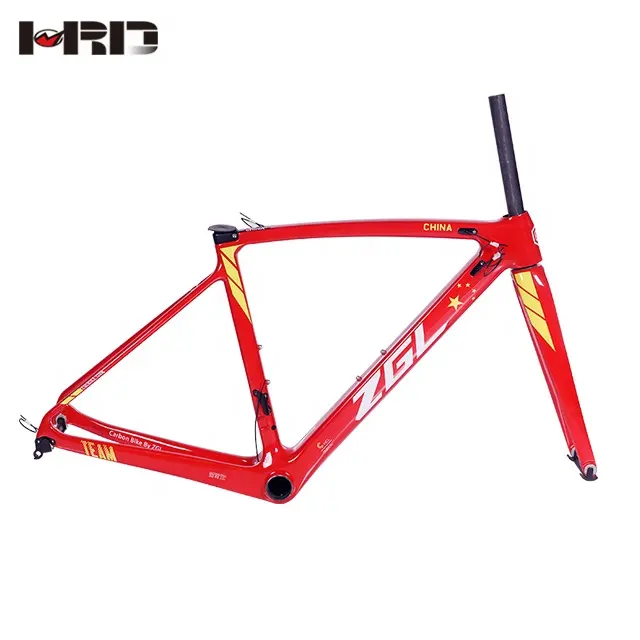 ZGL-CR41 Red 2020 New T800 Full Road Carbon Frames Road Cycling Bike Frameset Bicycle Frame BB86 With 700c Bike Fork